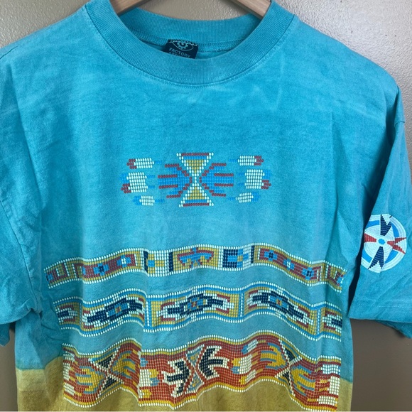 Vintage 90s Native-Indian Beaded Tie-Dyed T-Shirt Large 100% Cotton - Picture 10 of 14